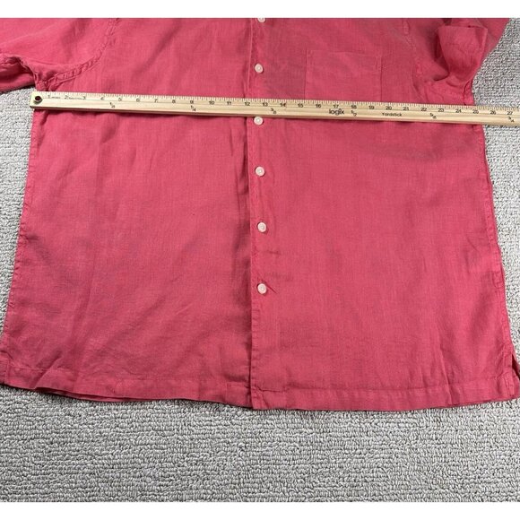 Daniel Cremieux Classics Short Sleeve Linen Button Down Shirt Pink Men’s Size XL - Picture 4 of 6